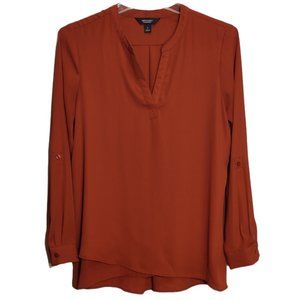 SIMPLY VERA VERA WANG ROLL-TAB SLEEVE BLOUSE S SIZE